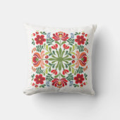 ハンガリーフォークデザイン赤とピンク装飾用クッション クッション (正面)