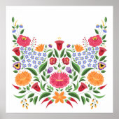 ハンガリーフォーク模様 – カロッサ刺繍花 ポスター (正面)