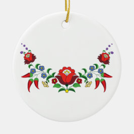 ハンガリーフォーク美術フローラ セラミックオーナメント