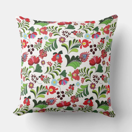 ハンガリーフリーハンドフローラマヨパターン クッション (正面)