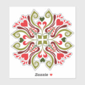 ハンガリーフローラフォークパターン シール (シート)