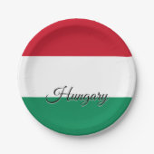ハンガリープレート，ハンガリー国旗のパーティー/スポーツ ペーパープレート (正面)
