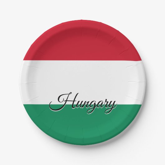 ハンガリープレート,ハンガリー国旗のパーティー/スポーツ ペーパープレート (正面)