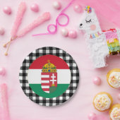 ハンガリープレート、バッファロープレイド&ハンガリー国旗 ペーパープレート (パーティー)