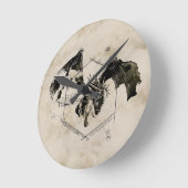 ハンガリーホーンテイルドラゴン ラウンド壁時計 (傾斜)