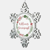 ハンガリーメリークリスマスリースケレメスカラシソニー スノーフレークピューターオーナメント (右)