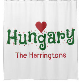ハンガリーラブ名前をカスタムするシャワーカーテン シャワーカーテン