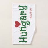 ハンガリーラブ名前をカスタムするタオルセット バスタオルセット (ハンドタオル)