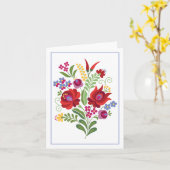 ハンガリーレッドピーパーグリーティングカード カード (黄色い花)