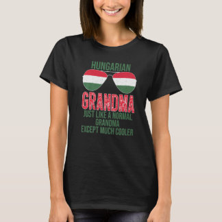 ハンガリー人のおばあちゃん ハンガリーの国旗 サングラス メンズ Tシャツ