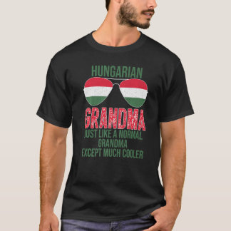 ハンガリー人のおばあちゃん ハンガリーの国旗 サングラス メンズ Tシャツ