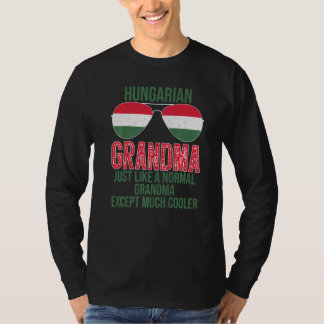 ハンガリー人のおばあちゃん ハンガリーの国旗 サングラス メンズ Tシャツ