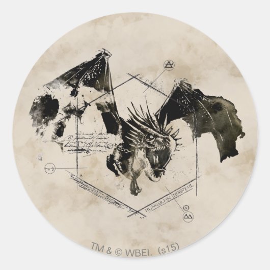 ハンガリー人のHorntailのドラゴン ラウンドシール (正面)