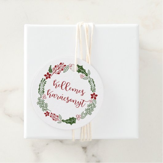 ハンガリー人メリークリスマスカスタム フェイバータグ (インサイチュ)