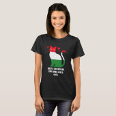 ハンガリー出身の猫好き女子 ハンガリー国旗 Tシャツ (正面フル)