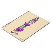 ハンガリー刺繍柄「マト」 – 紫 ノートブック (左側)