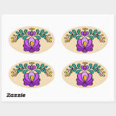 ハンガリー刺繍柄「マト」 – 紫 楕円形シール (シート)