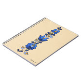 ハンガリー刺繍柄「マト」 – 青 ノートブック (左側)