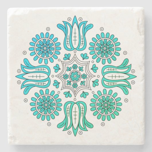 ハンガリー勾配デザイン ストーンコースター (正面)