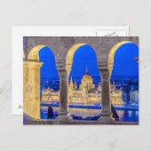 ハンガリー国会建物アットダスク ポストカード (正面/裏面)