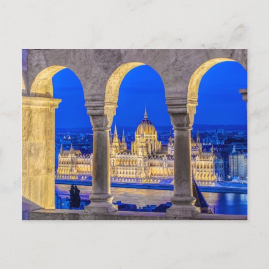 ハンガリー国会建物アットダスク ポストカード (正面)