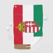 ハンガリー国旗とハンガリーモノグラムのゴルフタオル ゴルフタオル (インサイチュ)