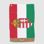 ハンガリー国旗とハンガリーモノグラムのゴルフタオル ゴルフタオル (正面)