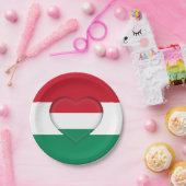 ハンガリー国旗とハート,ハンガリー – パーティー/スポーツ ペーパープレート (パーティー)