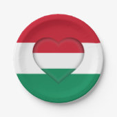 ハンガリー国旗とハート,ハンガリー – パーティー/スポーツ ペーパープレート (正面)