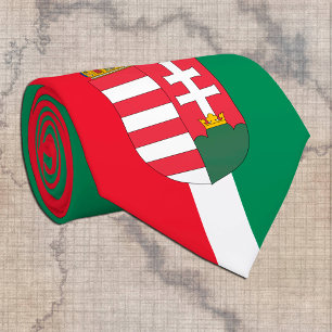 ハンガリー国旗とビジネスHungarian、旅行/スポーツ ネクタイ