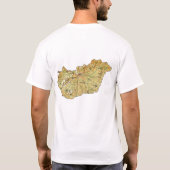 ハンガリー国旗と地図Tシャツ Tシャツ (裏面)