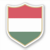 ハンガリー国旗のエンブレム愛国旅行 シール (正面)