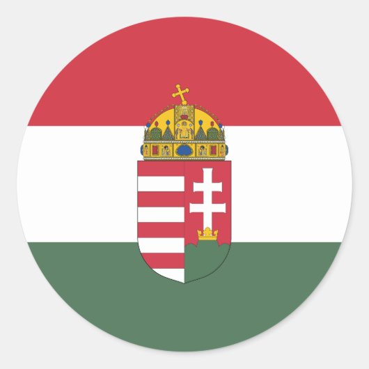 ハンガリー国旗のクラシック丸いステッカー ラウンドシール (正面)