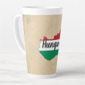 ハンガリー国旗のシルエット カフェラテマグ (左アングル)