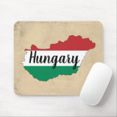 ハンガリー国旗のシルエット マウスパッド (マウス)