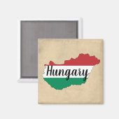 ハンガリー国旗のシルエット マグネット (正面/裏面)