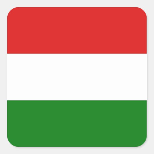 ハンガリー国旗のシール スクエアシール (正面)
