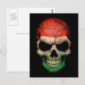 ハンガリー国旗のスカルオンブラック ポストカード (正面/裏面)