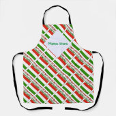 ハンガリー国旗のタイルを緑にパーソナライズ エプロン (正面)