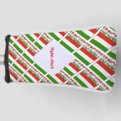 ハンガリー国旗のタイルを赤にカスタマイズ ゴルフヘッドカバー (正面)