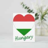 ハンガリー国旗のハート ポストカード (スタンド正面)