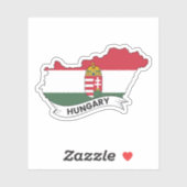 ハンガリー国旗の地図 シール (シート)