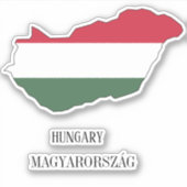 ハンガリー国旗の地図 シール (正面)
