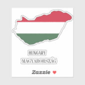 ハンガリー国旗の地図 シール (シート)