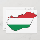 ハンガリー国旗の地図HU ポストカード (正面/裏面)
