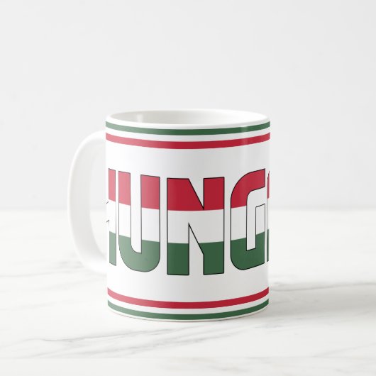 ハンガリー国旗の愛国心 コーヒーマグカップ (正面左)