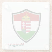 ハンガリー国旗の紋章 ガラスコースター (裏面)