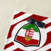 ハンガリー国旗の紋章 ビーチタオル (インサイチュ)