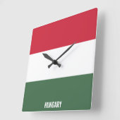 ハンガリー国旗の輝く愛国心 スクエア壁時計 (傾斜)