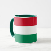 ハンガリー国旗を持つブラックコンボマグカップ マグカップ (正面左)